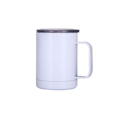 China Viable Insulated Outdoor Camping Beverage Tumbler Blank 12 oz stinless steel sublimation mug with handle ang lids for sale