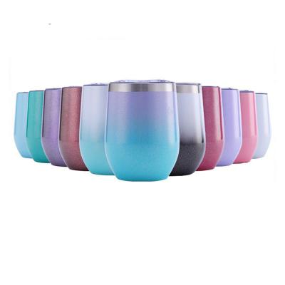 China 12 oz Rainbow Paint Stainless Steel Double Wall Insualted Double Wall Insualted Wine Tumbler for sale