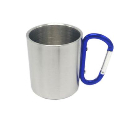 China Double Wall 220ML Stainless Steel Sustainable Mug Outdoor Rising Travel Mug With Handle Water Coffee Beer Mug Stainless Steel for sale