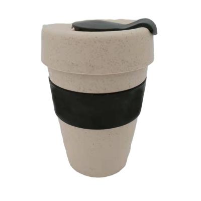 China Stocked Classic Outdoor 350ml Spill Proof Environmental Mug With Lids Bamboo Fiber Coffee Mug for sale