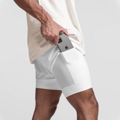 China Latest QUICK-DRY shorts sports shorts double outdoor running quick-drying fitness shorts men for sale