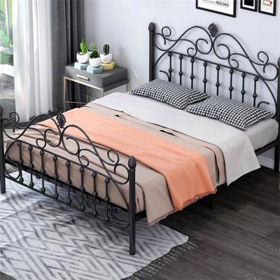 China Factory style wholesale Nordic gold princess bed double 1.5 meters iron simple modern iron bed frame creative bed for sale