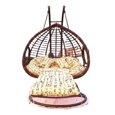 China Adjustable Fashionable Rattan 2 Seater Patio Swing Egg Double Seat (Other) Double Seat Basket Garden Balcony Hanging Chair for sale