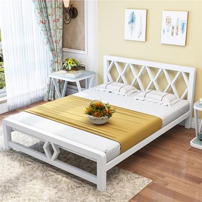 China Factory latest design bedroom furniture metal double bed iron single bed wholesale boarding single bedroom for sale