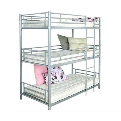 China Factory Wholesale School Dormitory Use Triple 3 Tier Metal Loft Bed Sale for sale