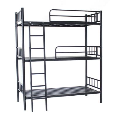 China Factory wholesale cheap steel frame 3 tier metal triple beds,hotel army triple bunk bed for sale metal bunk bed for sale