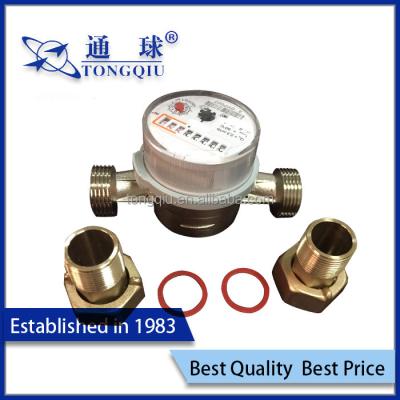 China Popular DN15-20 Brass Household Single Jet Dry Dial Brass Body Water Meter for sale