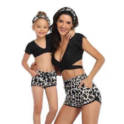 China Summer Breathable Mother and Daughter 2 Pcs Swimsuit 2022 New Vest and Shorts Swim Set Fashion Casual Parent-child Swimsuit for sale