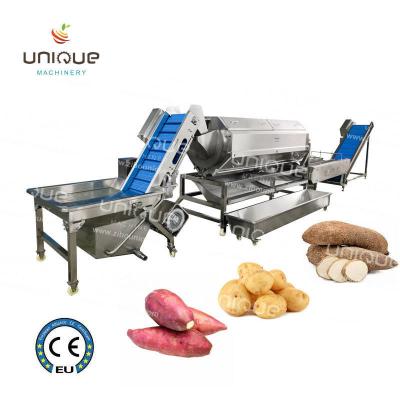 China Hotéis' Top Pick Linha Automática de Descascagem de Batata de Pincel Contínuo com Capacidade de 1040 KG à venda