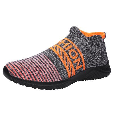 China New Fashion Trend Men Outdoor Big Size Slip On Loafers Fly Knitted Sport Casual Shoes for sale