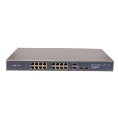 China POE Fast Port Ethernet 20 16 Port PoE Switch For Hikvision IP Camera for sale