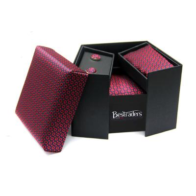 China Custom Wholesale Custom Woven Polyester Woven Dots Wedding Tie Dots Gift Set For Men for sale