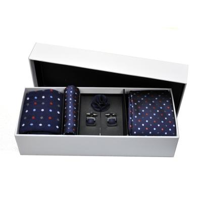 China Eco-Frendly New Arrival Plain Tie Handkerchief Snaps Cuff Links Tie Clips And Flower Pin Gift Set For Men for sale