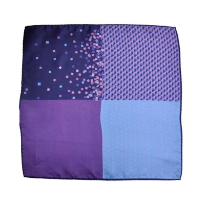 China Jacquard Best Selling Beautiful Color Silk Handkerchief Pocket Square Fan for sale