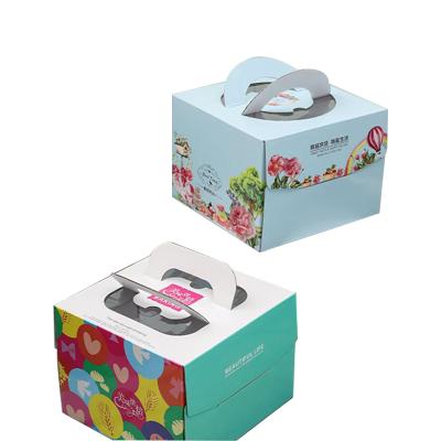 China 10*10*6 Recyclable Custom Logo Birthday Packaging Cute Paper Cake Box With Window for sale