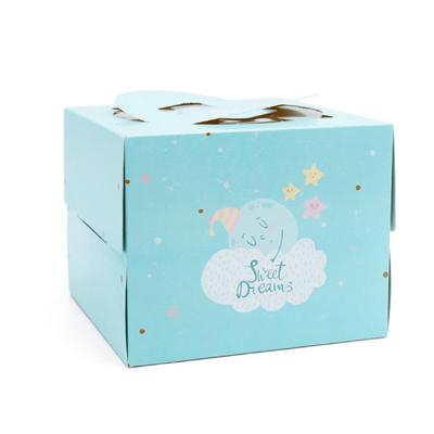 China Recyclable Wholesale Custom Cake Box Packaging Handle Three-Layer Birthday Cake Box Birthday Cake Box Packaging for sale