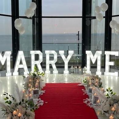 China Wholesale Size Shine Customized Led Letter Signs Big Size Wedding Decor Supplier Marry Me Marquee Letters for sale