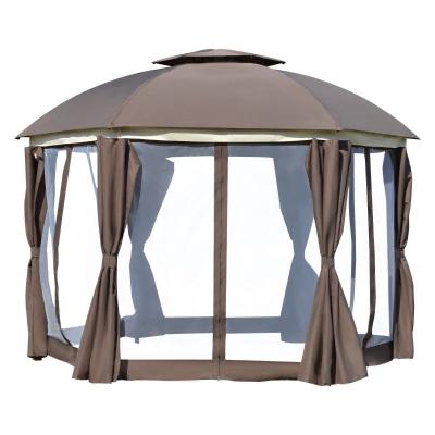 China Patio\garden\patio gazebo, fabricating and exterior curtains, solid steel sight for outdoor garden roof double hexagon gazebo awning for sale