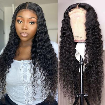 China Silky Straight Wave Shedding No No Tangle Deep Wave Hd Transparent Human Hair Lace Front Wig Virgin Human Hair Wig For Black Woman for sale