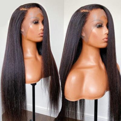 China Baby Wave Silky Straight Hair One Natural Black Transparent Virgin Remy Wigs 13X4 30 Grade Lace Front 360 Lace Front Wig Peruvian Silky Straight for sale