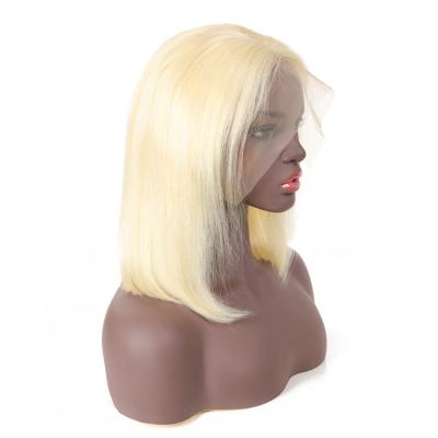 China BOB Wholesales 10A Grade 150% Peruvian Sheer Lace Bob Wig 613 Inch 13X4 Silky Straight Lace Front Bob Wig 613 for sale