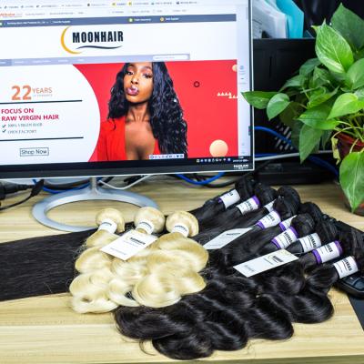 China Silky Straight Wave Xuchang Moon Hair Manufacturer, Competitive Price in Indian Hair and 613 Blonde Hair for sale