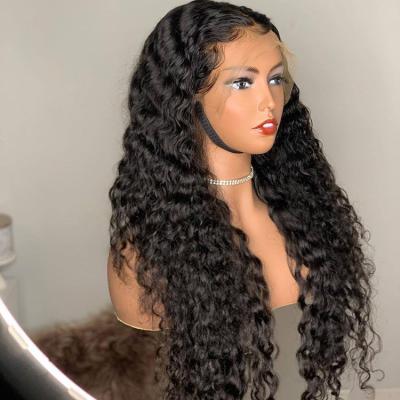 China Silky Straight Wave 26 Inches Lace Front Brazilian Human Hair Wig Water Waves Wigs for sale