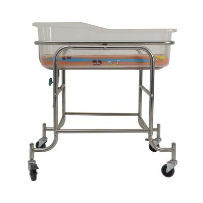 China Medco B010 Stainless Steel Portable Hospital Baby Crib Prices Newborn Baby Crib + Toddler Bed for sale