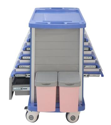 China Modern ABS Hospital Treatment Trolley Medical Trolley With Five Drawers Medical Drug Trolley for sale