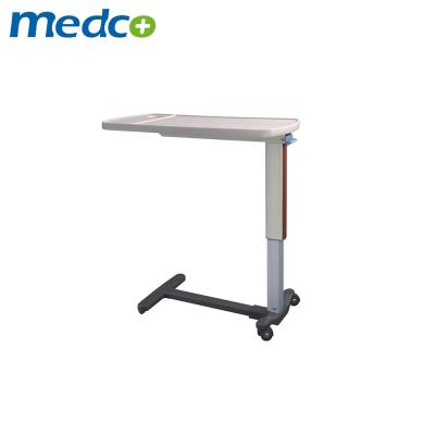 China Traditional Hospital Equipment Tray Overbed Table Height Adjustable With Casters for sale