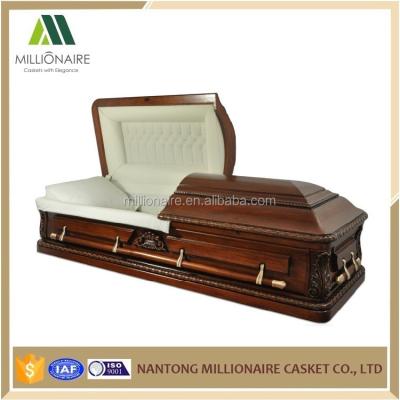 China True Style American Wholesale Adult Wood Casket Western Wooden Burial for sale