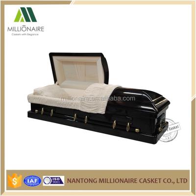 China Affordable American Style Wholesale High Gloss Wood Veneer Casket for sale