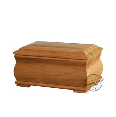 China American Style Poplar Solid Light Color Wooden Cremation Urn For Ashes for sale