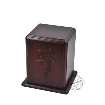 China American supplies high quality sollid style wooden cinerary urn for sale