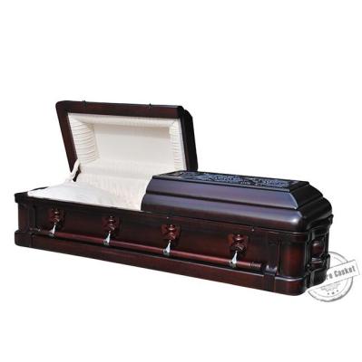 China American Style Burial Products Solid Poplar Carving Casket With High Quality for sale