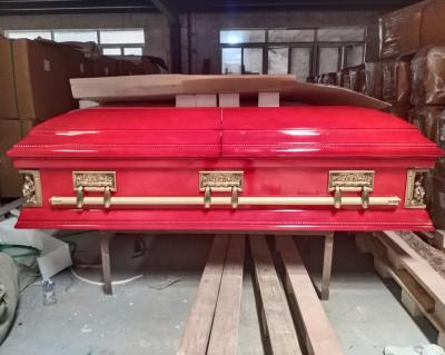 China Popular American Style Red American Style Wooden Caskets With Trade Assurance for sale