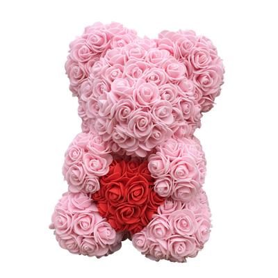 China Eternal Rose Teddy Bear DIY Preserved Artificial Flower Handmade Roses Foam Gift for Valentine Birthday Wedding for sale