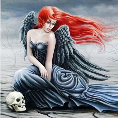 China Environmental Friendly Fallen Room Decor Angel Diamond Painting Skull Full Drill 5D Diamond Art Painting Embroidery Handmade Gift for sale