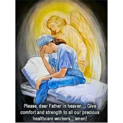 China Environmentally Friendly Diamond Art Painting Cross Stitch Kit Living Room Decor Guardian Angel Diamond Painting Doctor Prayer Full Drill for sale