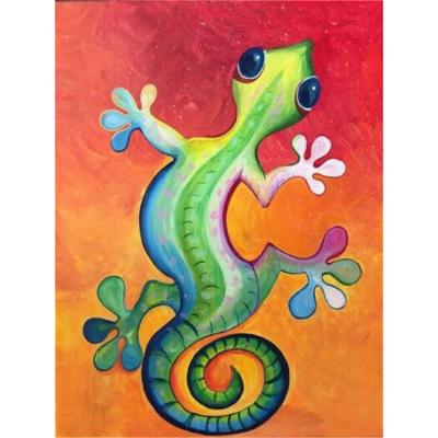 China Custom Full Drill 5D Diamond Painting DIY Fashion Environmental Friendly Animal Home Decor Gecko Painting Of A Diamond Embroidery Kit for sale