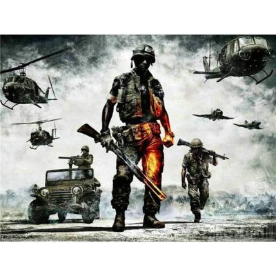 China Home Decor Diamond Painting Diamond Embroidery Custom Soldier Helicopter War DIY Diamond Painting 5D Mosaic Environmental Friendly Rhinestone for sale