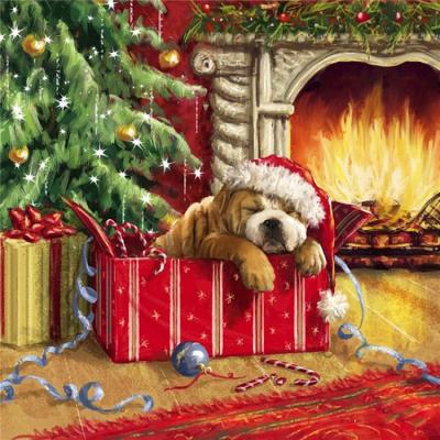 China Diamond Painting Fireplace Environmental Friendly Home Decor Full Drill Diamond Art Painting Embroidery Handmade Pet Christmas Dog Gift for sale