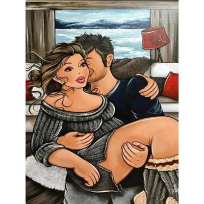 China Environmentally Friendly Cartoon DIY 5D Diamond Painting Lover Couples By Number Kit Fashion Wall Art Canvas Diamond Painting Rhinestone Painting for sale