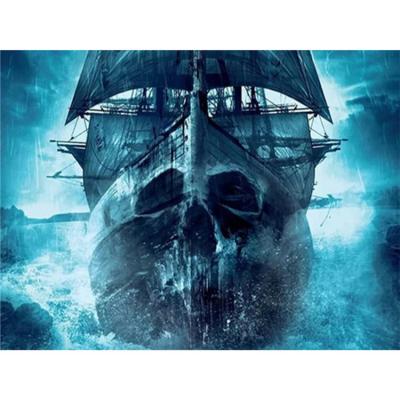 China Full Drill Diamond Painting Skull Pirate Boat Ghost Cross Stitch Kit Environmental Friendly Diamond Art Painting Cartoon Embroidery Home Decor for sale