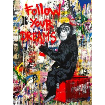 China Graffiti Monkey Abstract Diamond Painting Cartoon 5D Canvas Art Mosaic Diamond Painting DIY Modern Environmental Friendly Cross Stitch Kit for sale