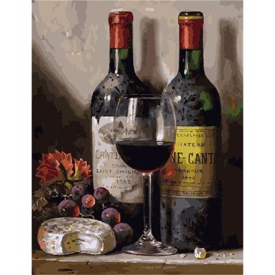 China Full Drill Diamond Art Painting Embroidery Home Decor Environmental Friendly 5D Diy Diamond Painting Red Wine Bread Cross Stitch Kit for sale