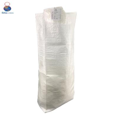 China Moisture Proof PE Liner Packing White Plastic Bag Roll 10kg 25 Kg 50kg PP Woven Bags for sale