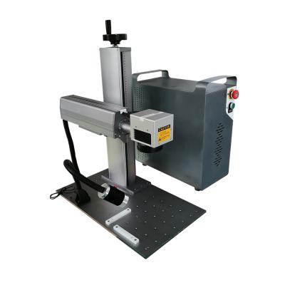 China 30W fiber laser marking machine 30W raycus 150*150mm axis marking red tip double laser chuck model dimeter 80mm foot pedal goggles rotary for sale