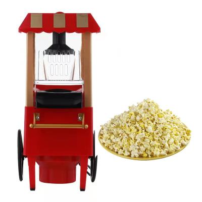 China Full Automatic Mini Cute Popcorn Makers Retro Fast Multi-colors Production Hot Air Popcorn Maker With Cart for sale