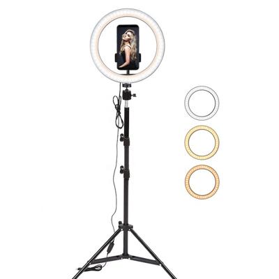 China LED Ring Fill Light Dimmable Selfie and Stand Tripod Table Ring Light 10inch for sale